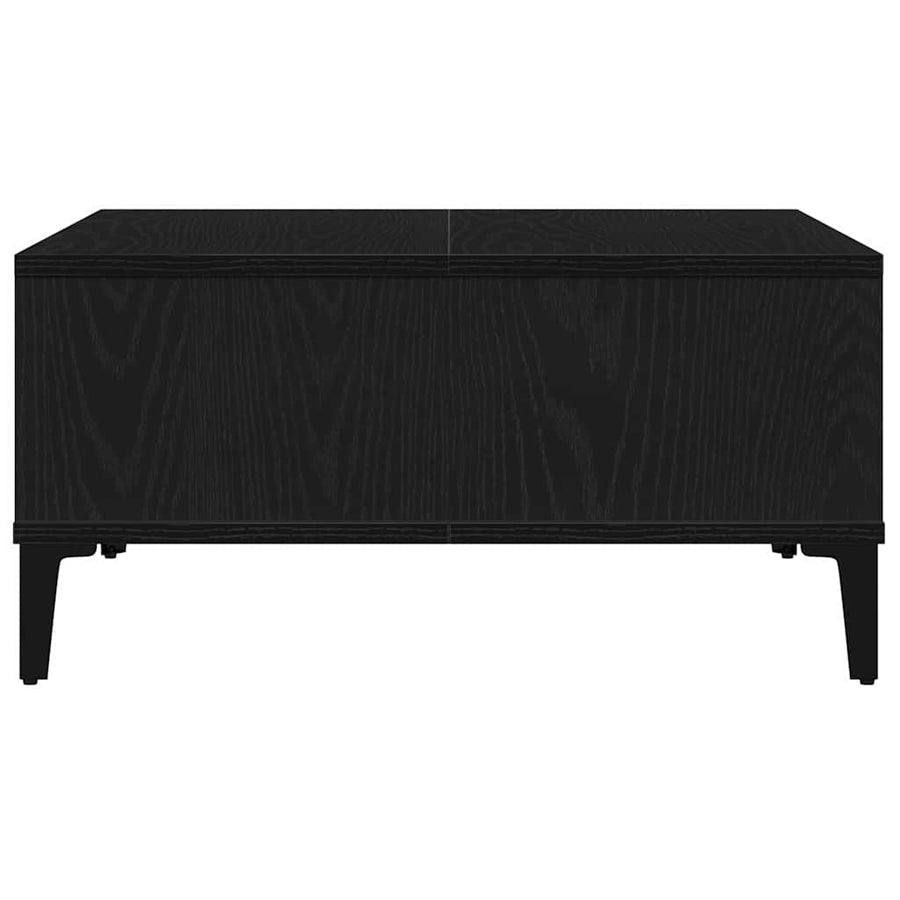 Salontafel 60X60X30 Cm Bewerkt Hout Kleurig Zwart eiken