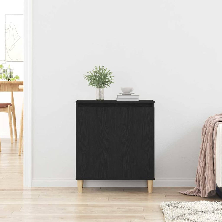 Dressoir Zwart 60 x 35 x 70 cm Bewerkt hout