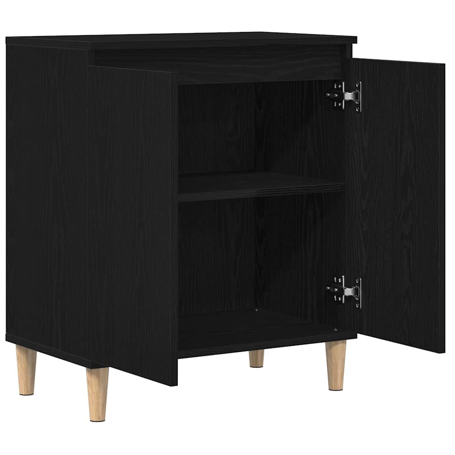 Dressoir Zwart 60 x 35 x 70 cm Bewerkt hout