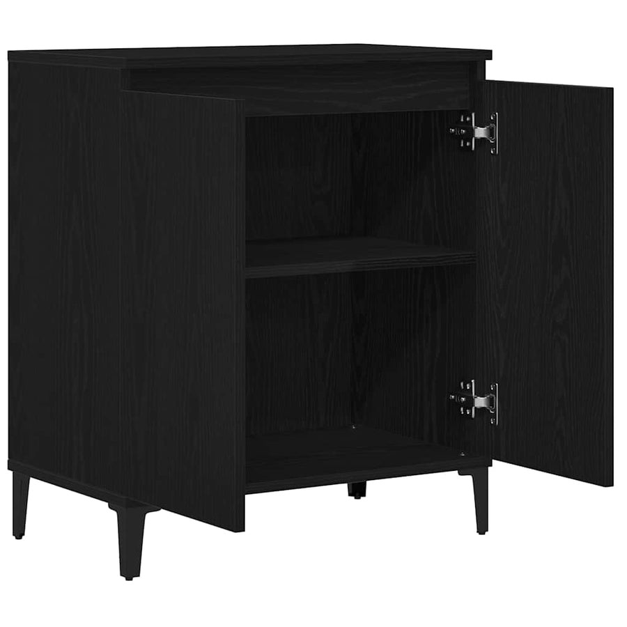 Dressoir Zwart Eiken 60 x 35 x 70 cm Bewerkt hout