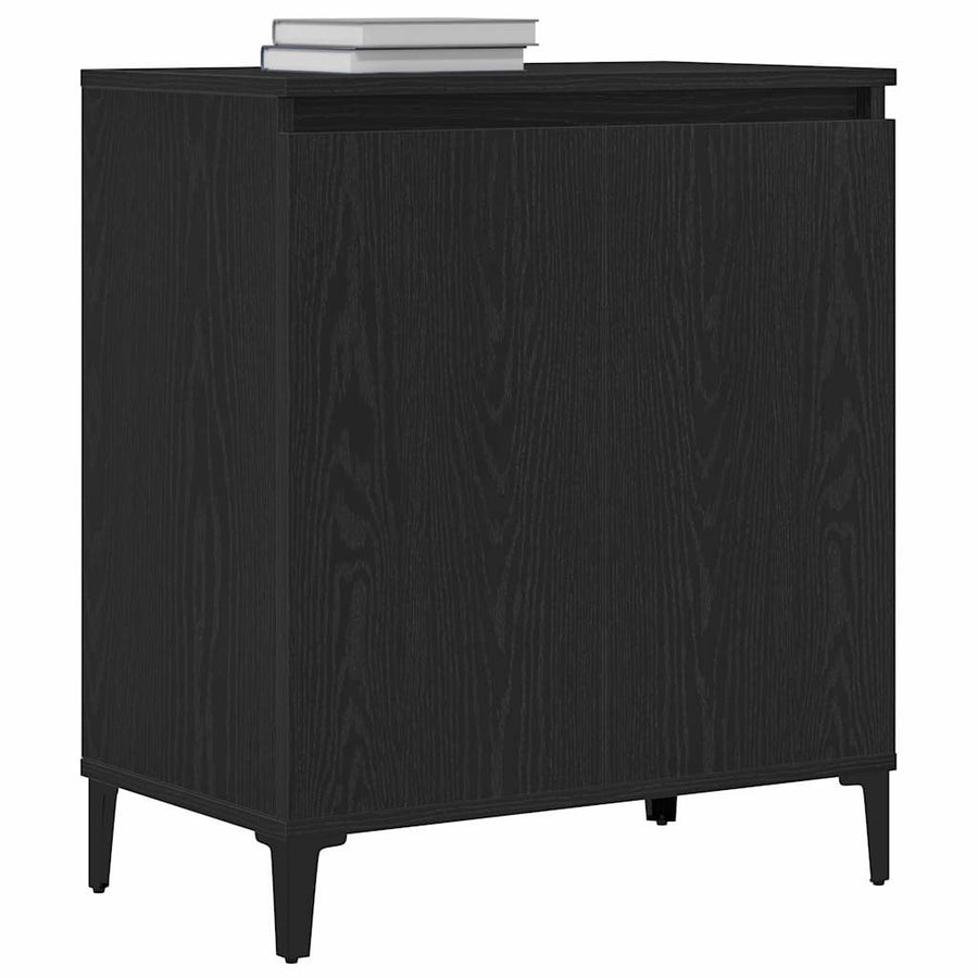 Dressoir Zwart Eiken 60 x 35 x 70 cm Bewerkt hout