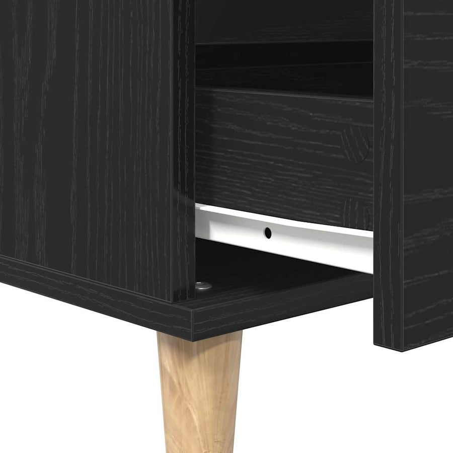 Dressoir met lade Zwart Eiken 60 x 35 x 70 cm Bewerkt hout