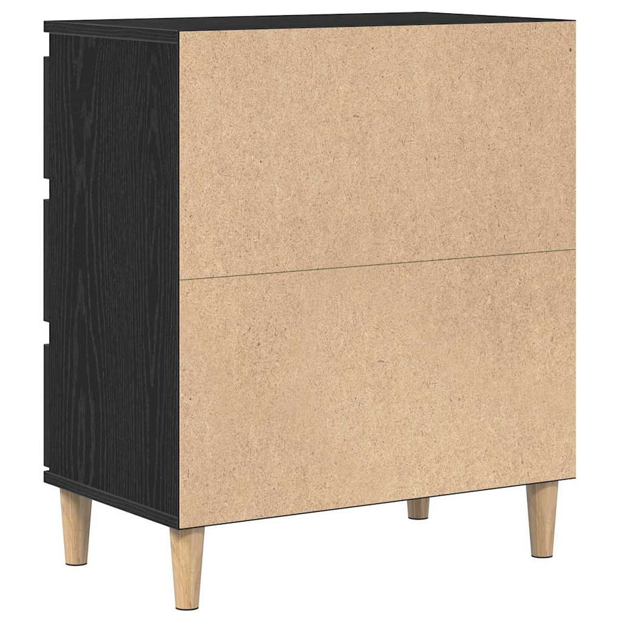 Dressoir met lade Zwart Eiken 60 x 35 x 70 cm Bewerkt hout