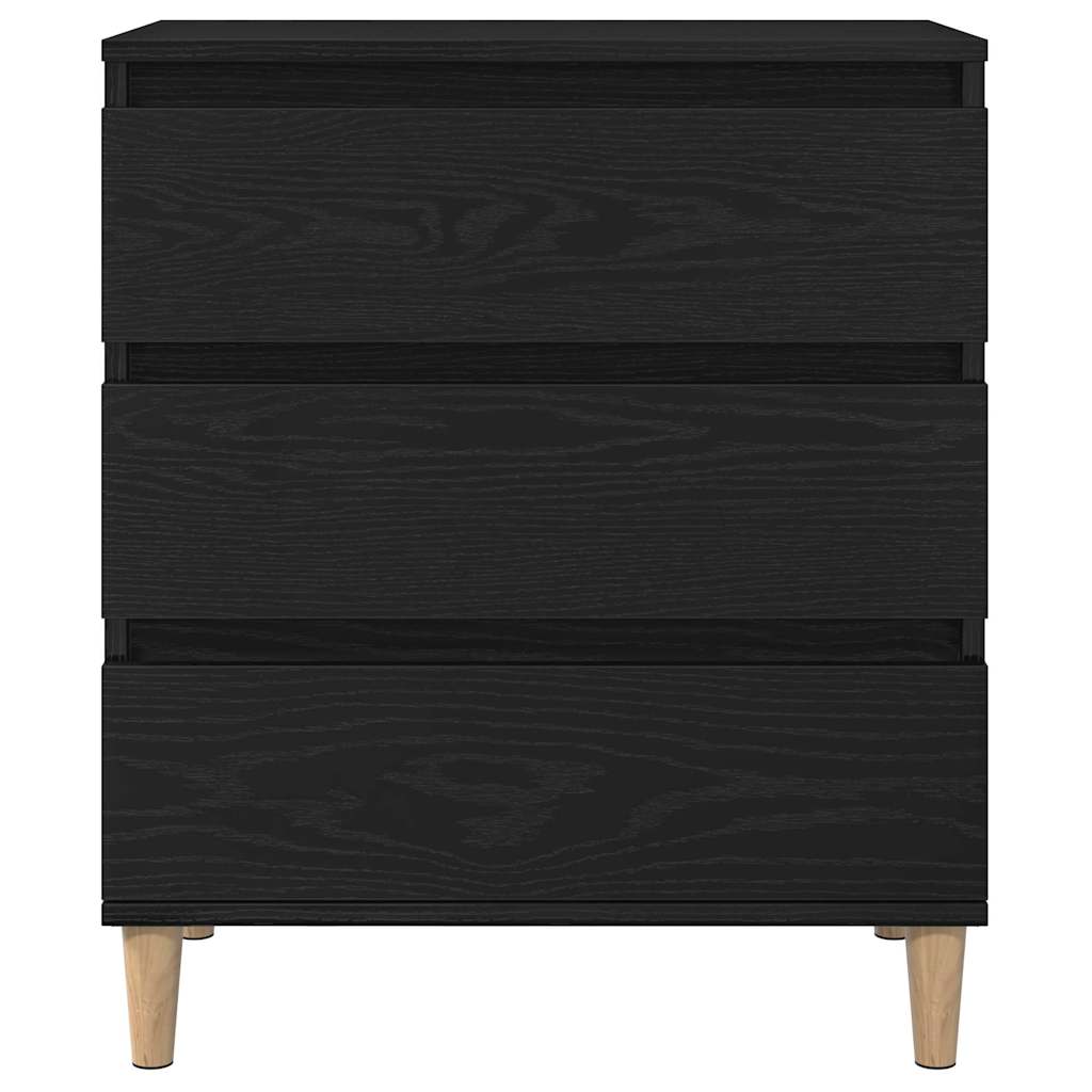 Dressoir met lade Zwart Eiken 60 x 35 x 70 cm Bewerkt hout