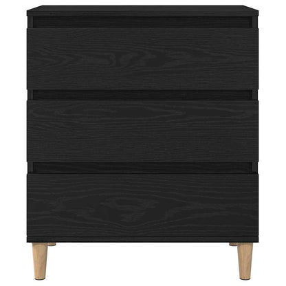 Dressoir met lade Zwart Eiken 60 x 35 x 70 cm Bewerkt hout
