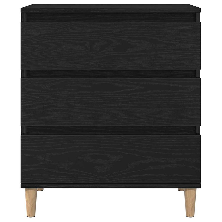 Dressoir met lade Zwart Eiken 60 x 35 x 70 cm Bewerkt hout