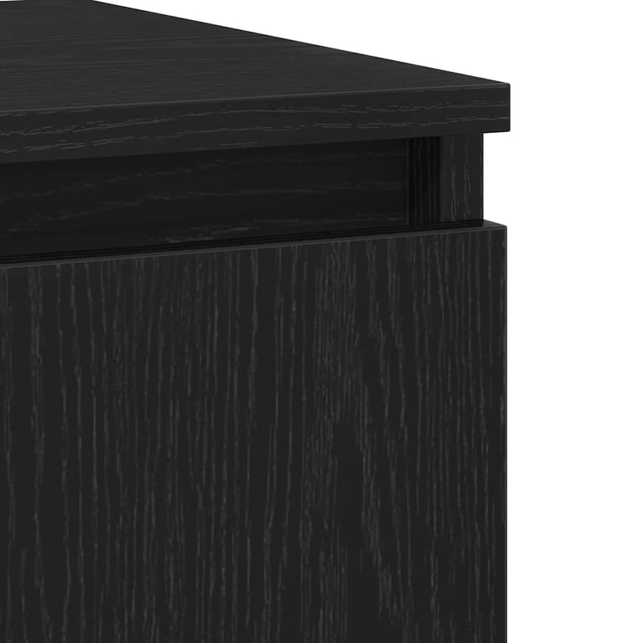Dressoir met lade Zwart Eiken 60 x 35 x 70 cm Bewerkt hout