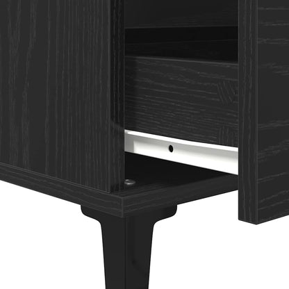 Dressoir met lade Zwart Eiken 60 x 35 x 70 cm Bewerkt hout