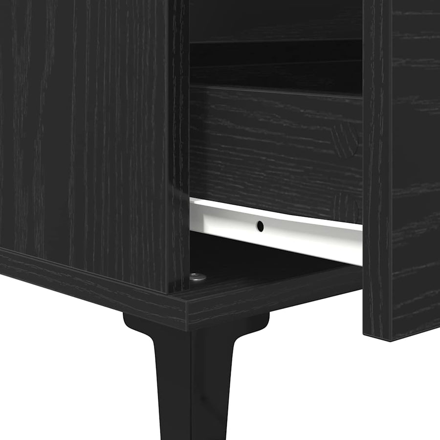 Dressoir met lade Zwart Eiken 60 x 35 x 70 cm Bewerkt hout