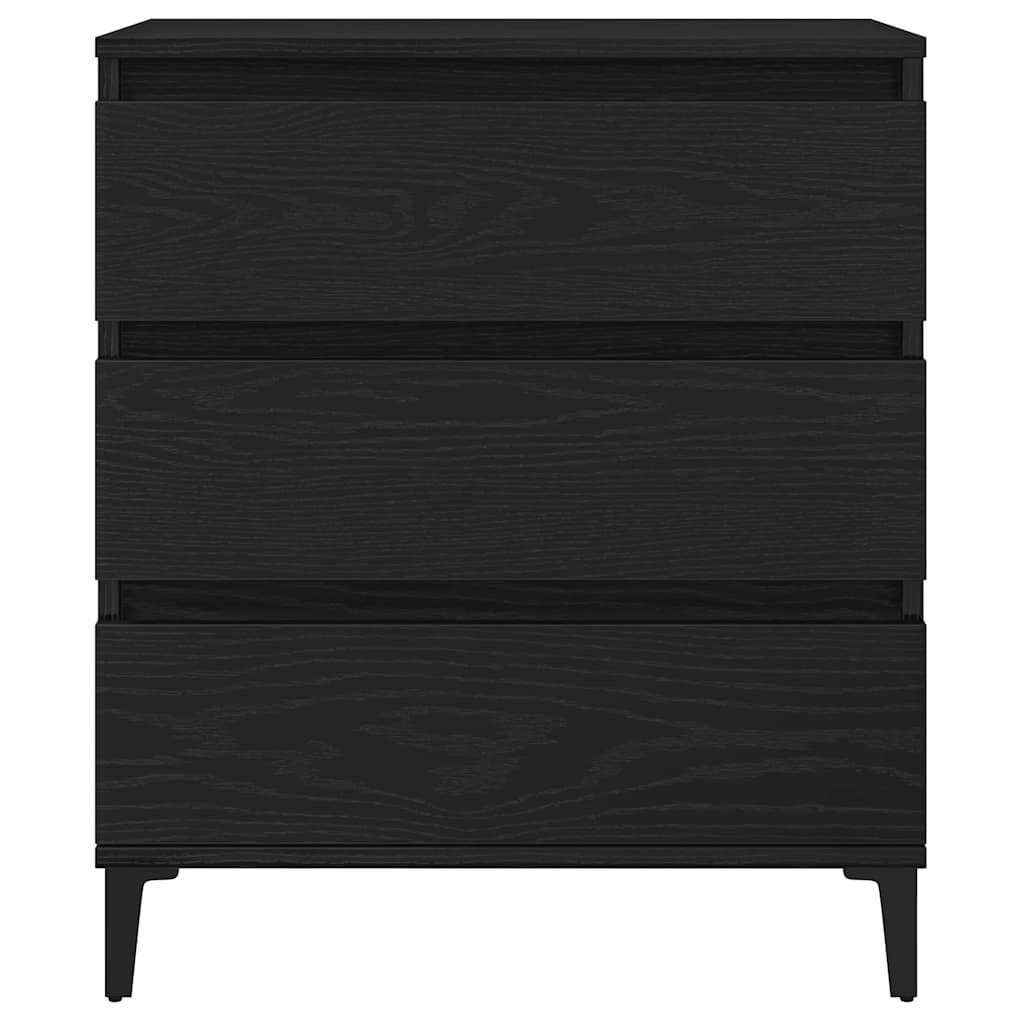 Dressoir met lade Zwart Eiken 60 x 35 x 70 cm Bewerkt hout