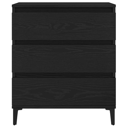 Dressoir met lade Zwart Eiken 60 x 35 x 70 cm Bewerkt hout