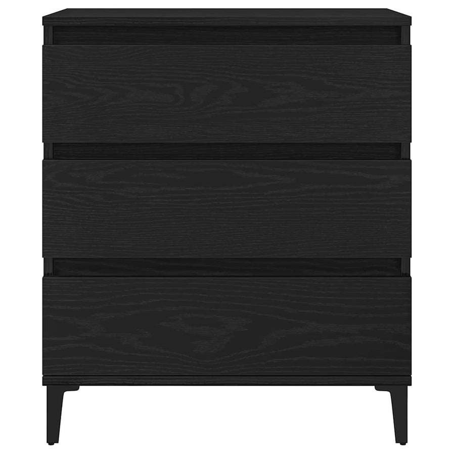 Dressoir met lade Zwart Eiken 60 x 35 x 70 cm Bewerkt hout