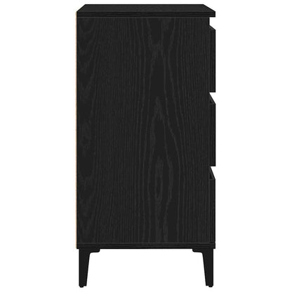 Dressoir met lade Zwart Eiken 60 x 35 x 70 cm Bewerkt hout