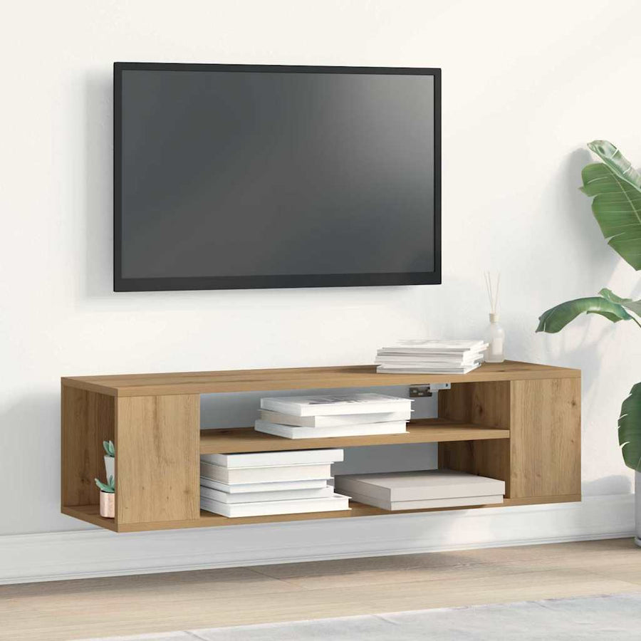 TV-kast artisian oak 100 x 30 x 26,5 cm Bewerkt hout