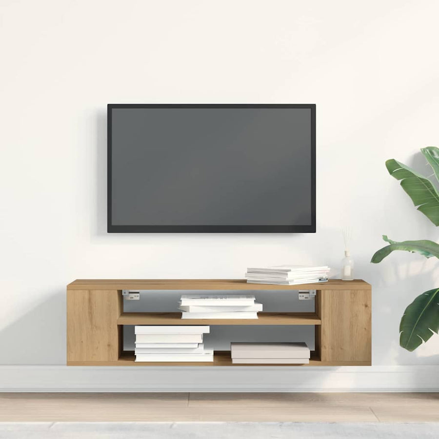 TV-kast artisian oak 100 x 30 x 26,5 cm Bewerkt hout