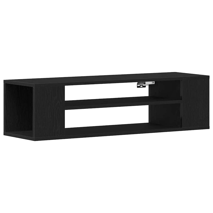 TV-kast Zwart Eiken 100 x 30 x 26,5 cm Bewerkt hout