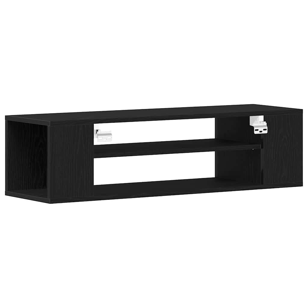 TV-kast Zwart Eiken 100 x 30 x 26,5 cm Bewerkt hout