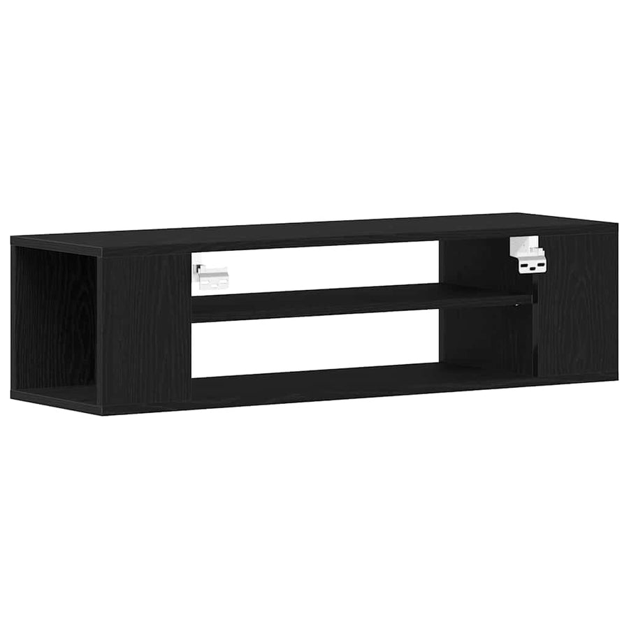 TV-kast Zwart Eiken 100 x 30 x 26,5 cm Bewerkt hout