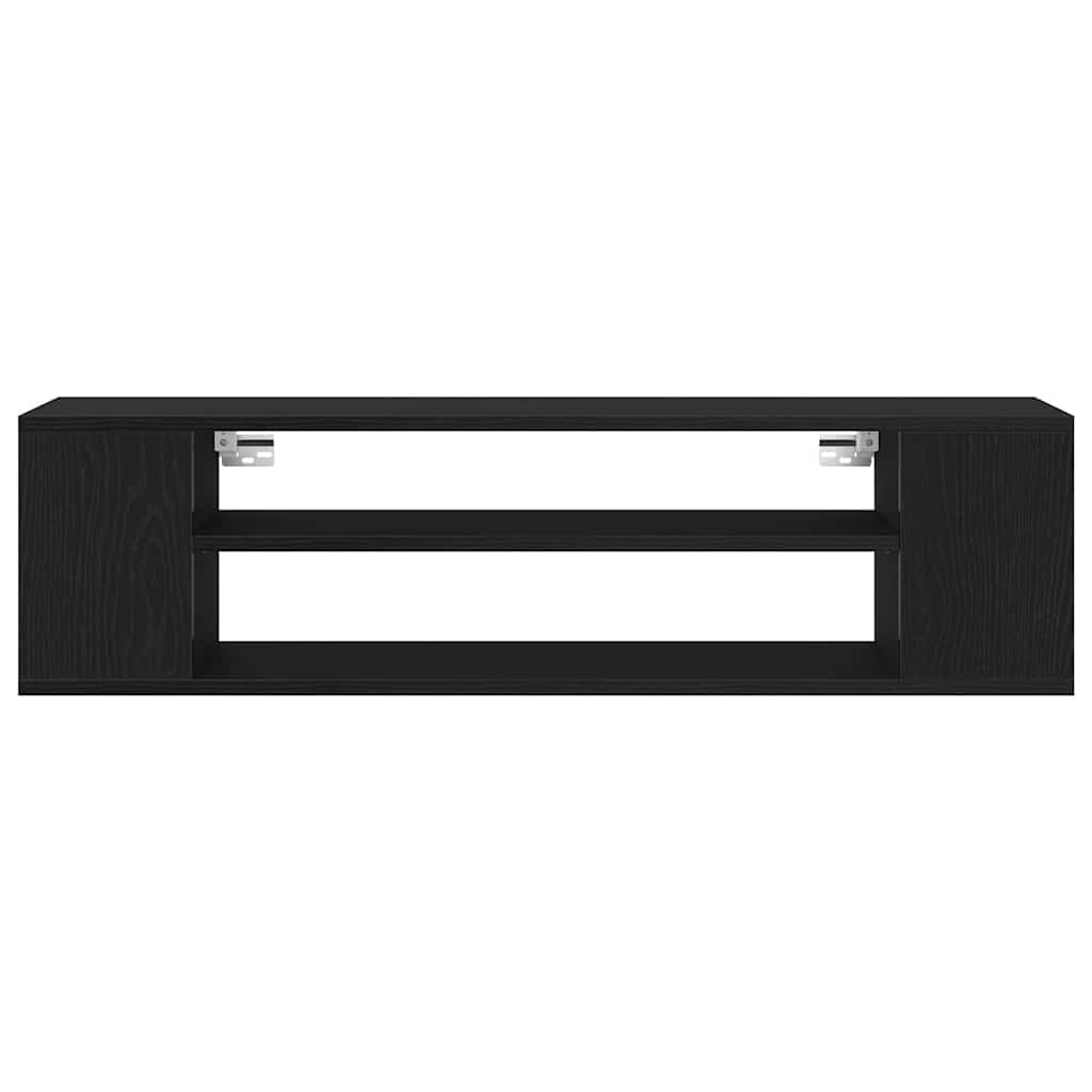 TV-kast Zwart Eiken 100 x 30 x 26,5 cm Bewerkt hout