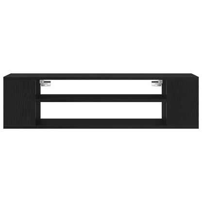 TV-kast Zwart Eiken 100 x 30 x 26,5 cm Bewerkt hout