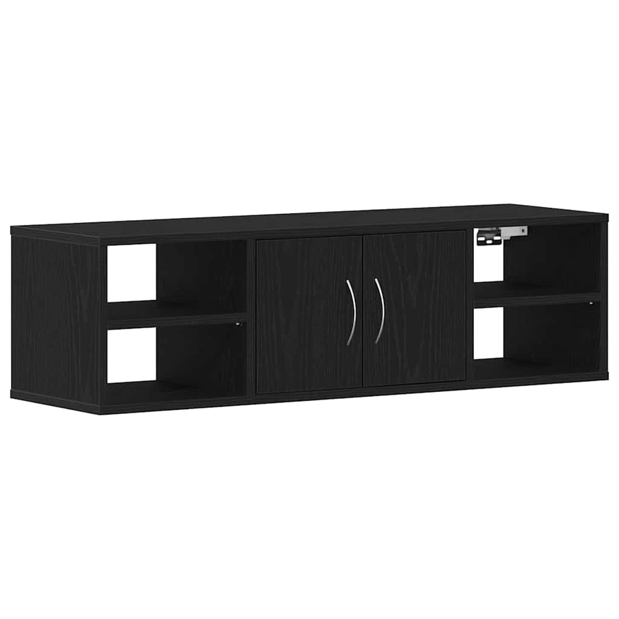Wandschap 140X41X75 Cm Bewerkt Hout Kleurig Zwart eiken