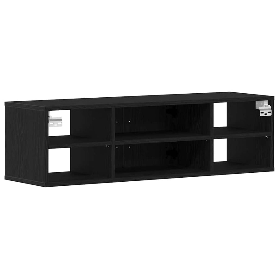 Wandschap 140X41X75 Cm Bewerkt Hout Kleurig Zwart eiken