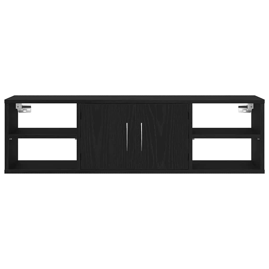 Wandschap 140X41X75 Cm Bewerkt Hout Kleurig Zwart eiken