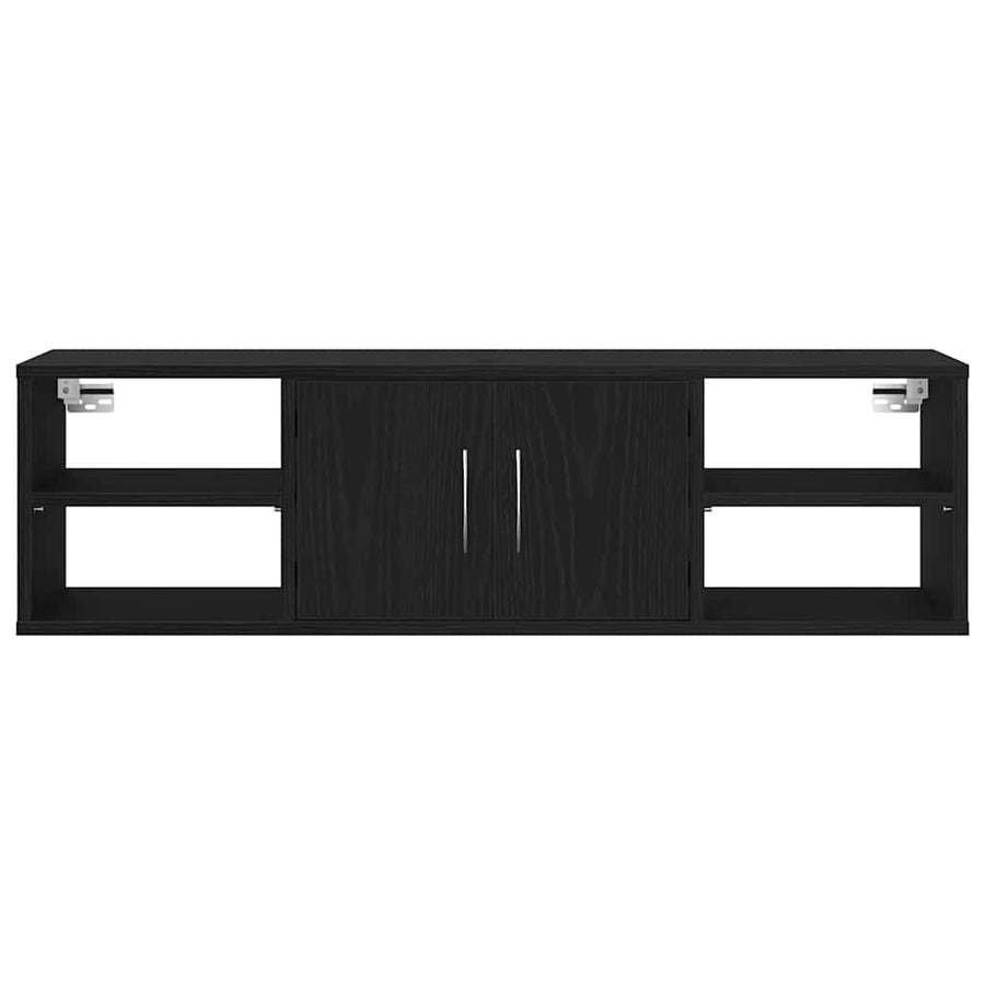 Wandschap 140X41X75 Cm Bewerkt Hout Kleurig Zwart eiken
