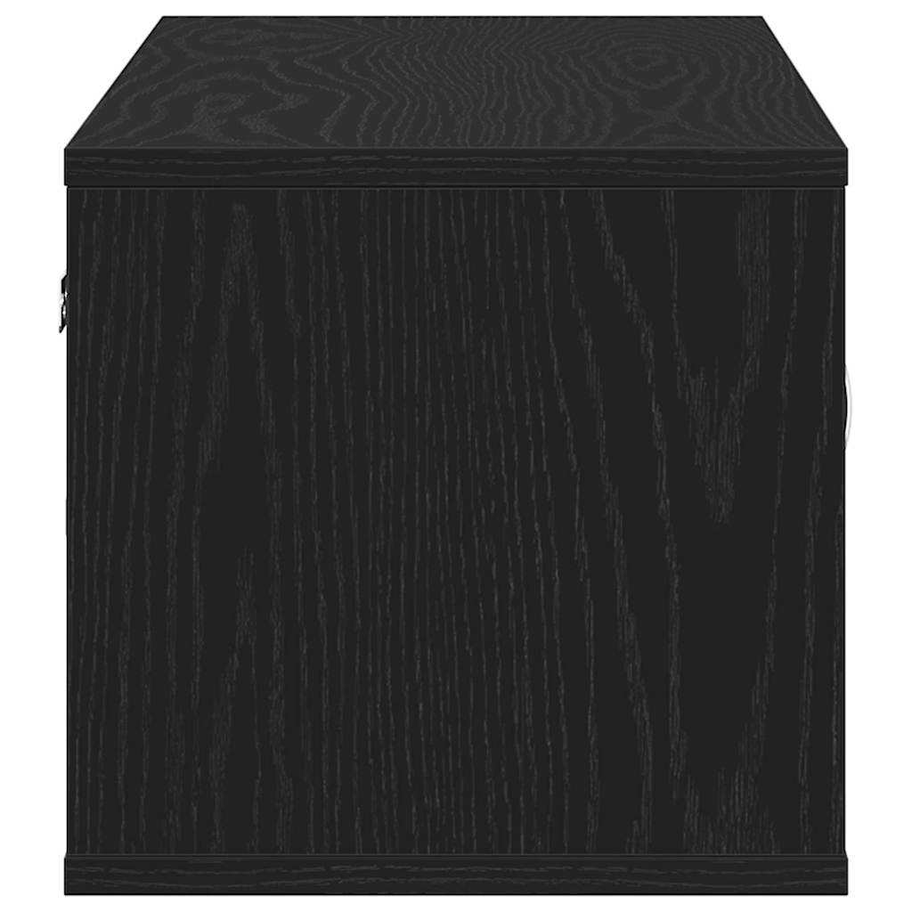 Wandschap 140X41X75 Cm Bewerkt Hout Kleurig Zwart eiken