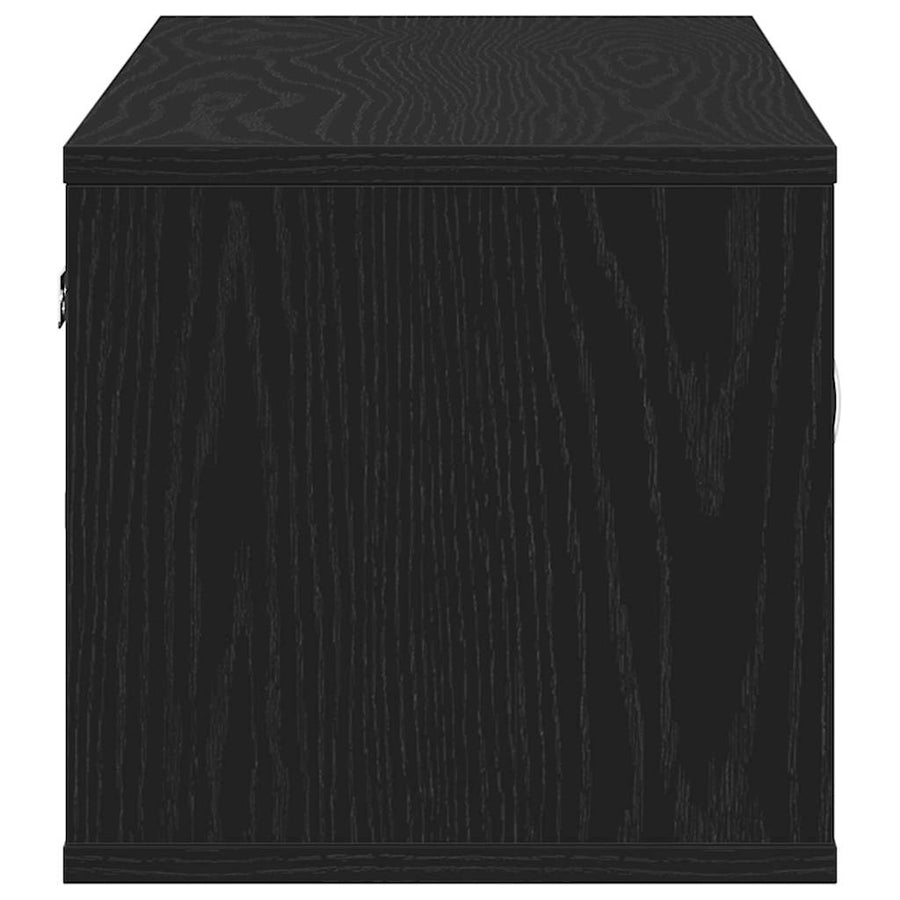 Wandschap 140X41X75 Cm Bewerkt Hout Kleurig Zwart eiken