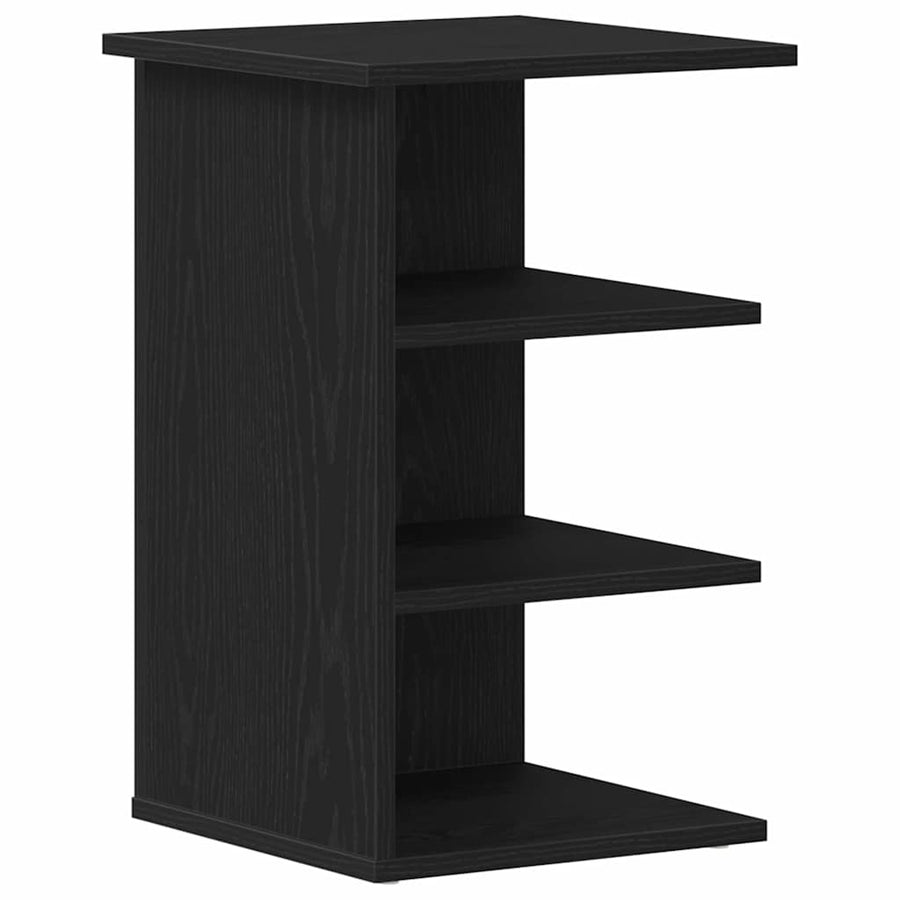 Bijzetkast Zwart Eiken 35 x 35 x 55 cm Bewerkt hout