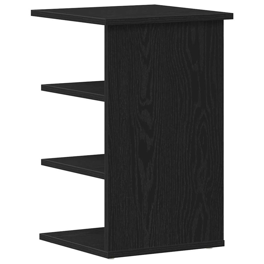 Bijzetkast Zwart Eiken 35 x 35 x 55 cm Bewerkt hout