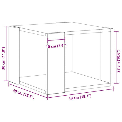Salontafel Zwart Eiken 40 x 40 x 30 cm Bewerkt hout