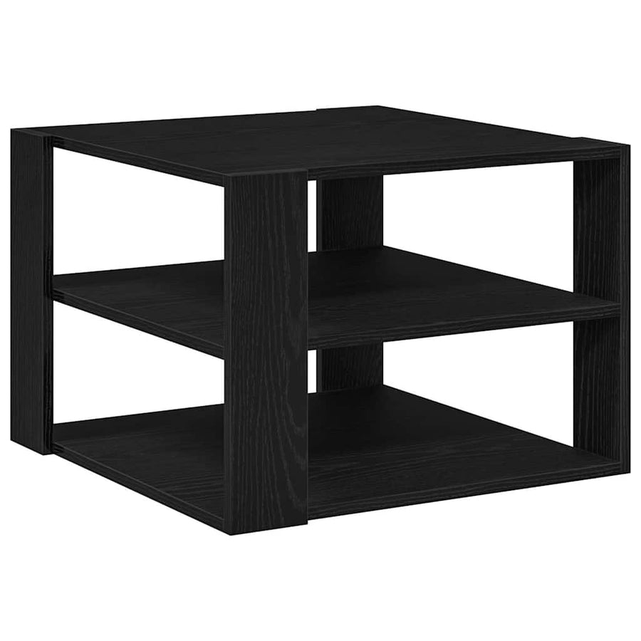 Salontafel Zwart Eiken 58 x 58 x 40 cm Bewerkt hout