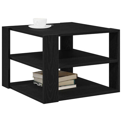 Salontafel Zwart Eiken 58 x 58 x 40 cm Bewerkt hout