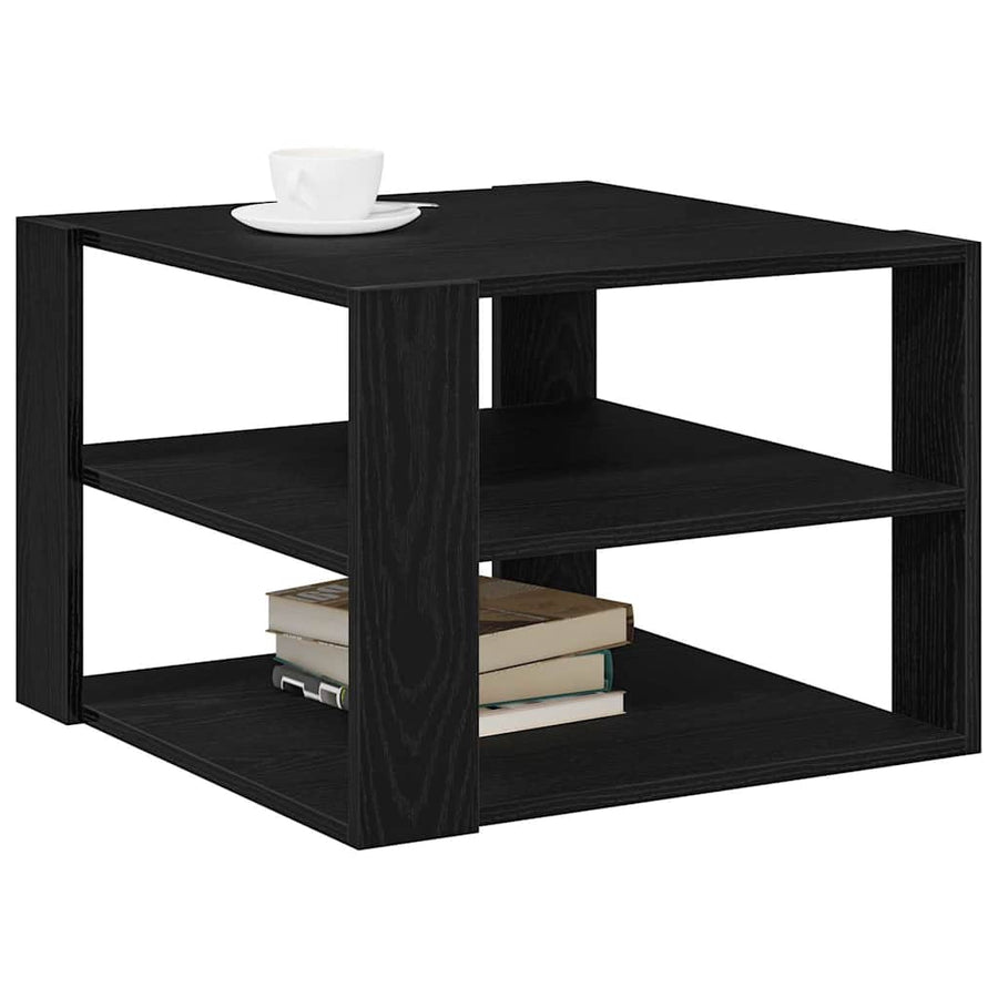 Salontafel Zwart Eiken 58 x 58 x 40 cm Bewerkt hout