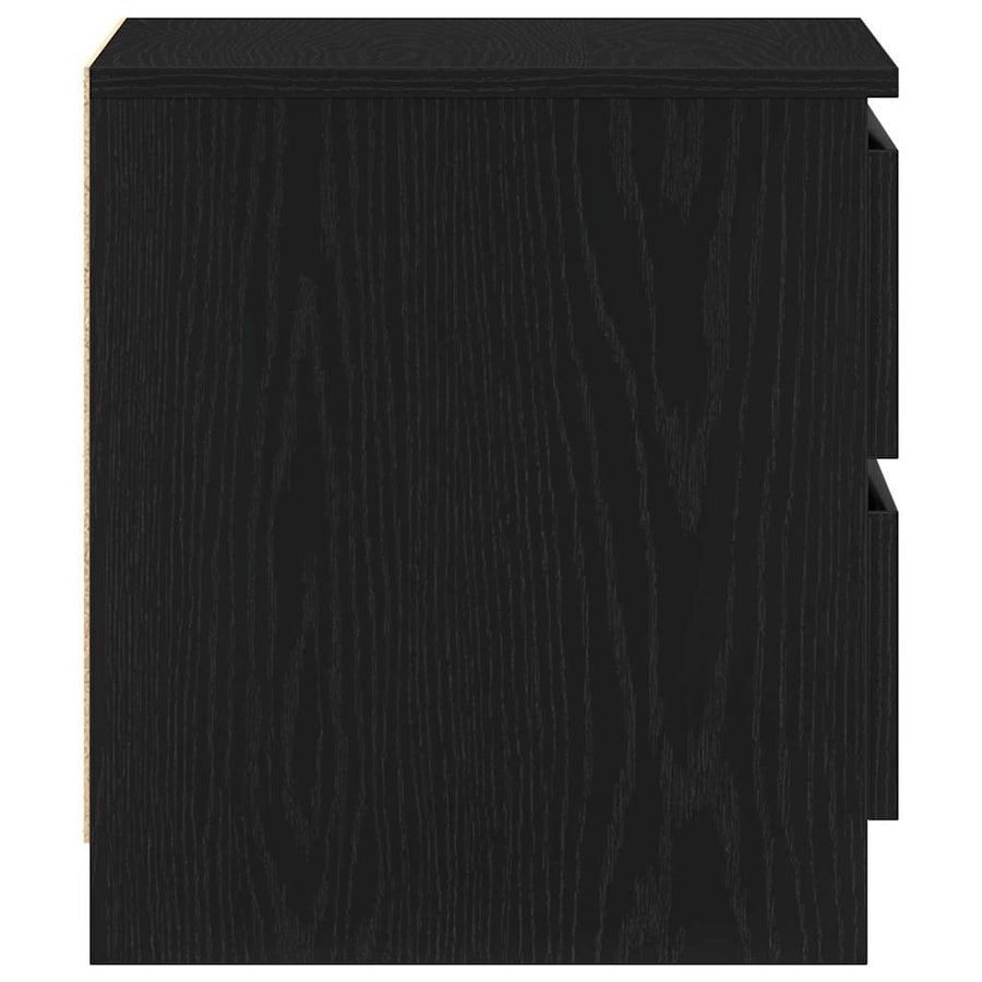 Nachtkastje met lade Zwart Eiken 50 x 40 x 43,5 cm Bewerkt hout