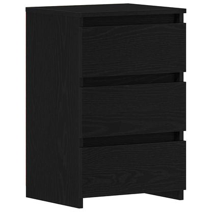 Nachtkastje met lade Zwart Eiken 40 x 35 x 62,5 cm Bewerkt hout