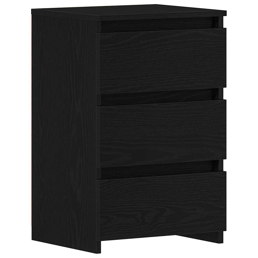 Nachtkastje met lade Zwart Eiken 40 x 35 x 62,5 cm Bewerkt hout