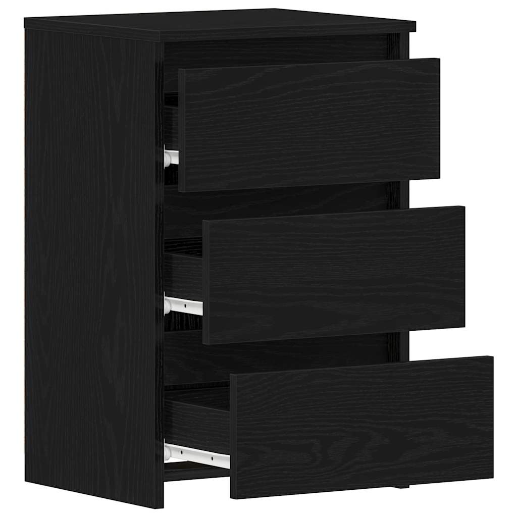 Nachtkastje met lade Zwart Eiken 40 x 35 x 62,5 cm Bewerkt hout
