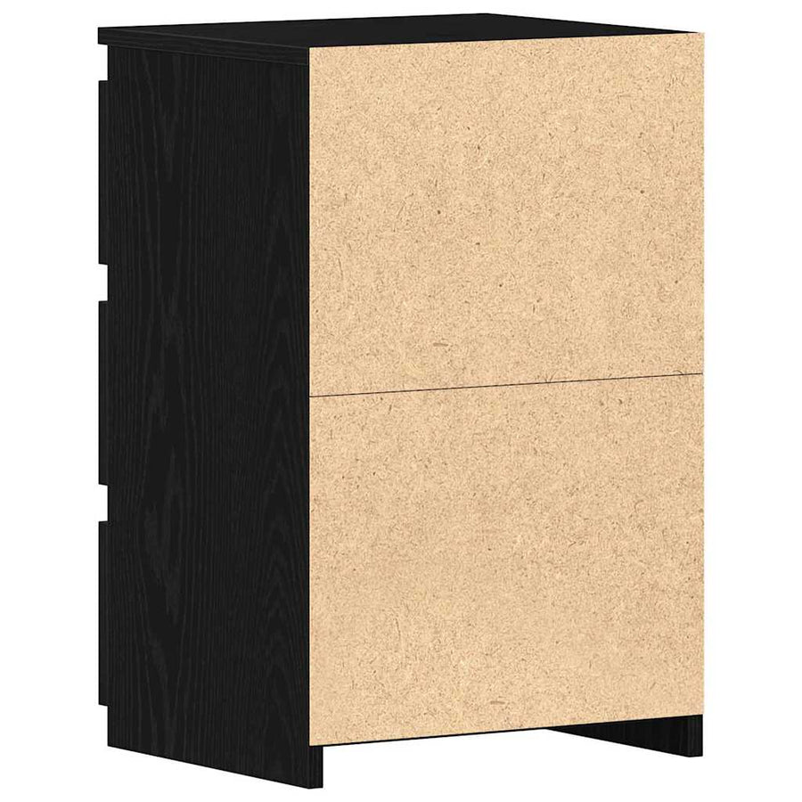 Nachtkastje met lade Zwart Eiken 40 x 35 x 62,5 cm Bewerkt hout