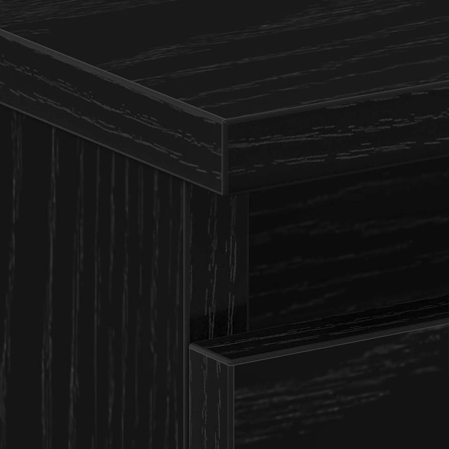 Nachtkastje 2 pcs Zwart Eiken 40 x 35 x 62,5 cm Bewerkt hout
