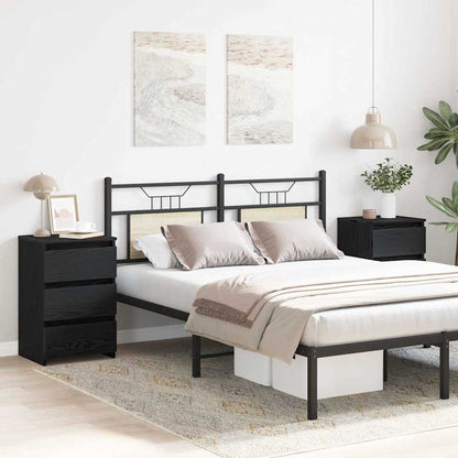 Nachtkastje 2 pcs Zwart Eiken 40 x 35 x 62,5 cm Bewerkt hout