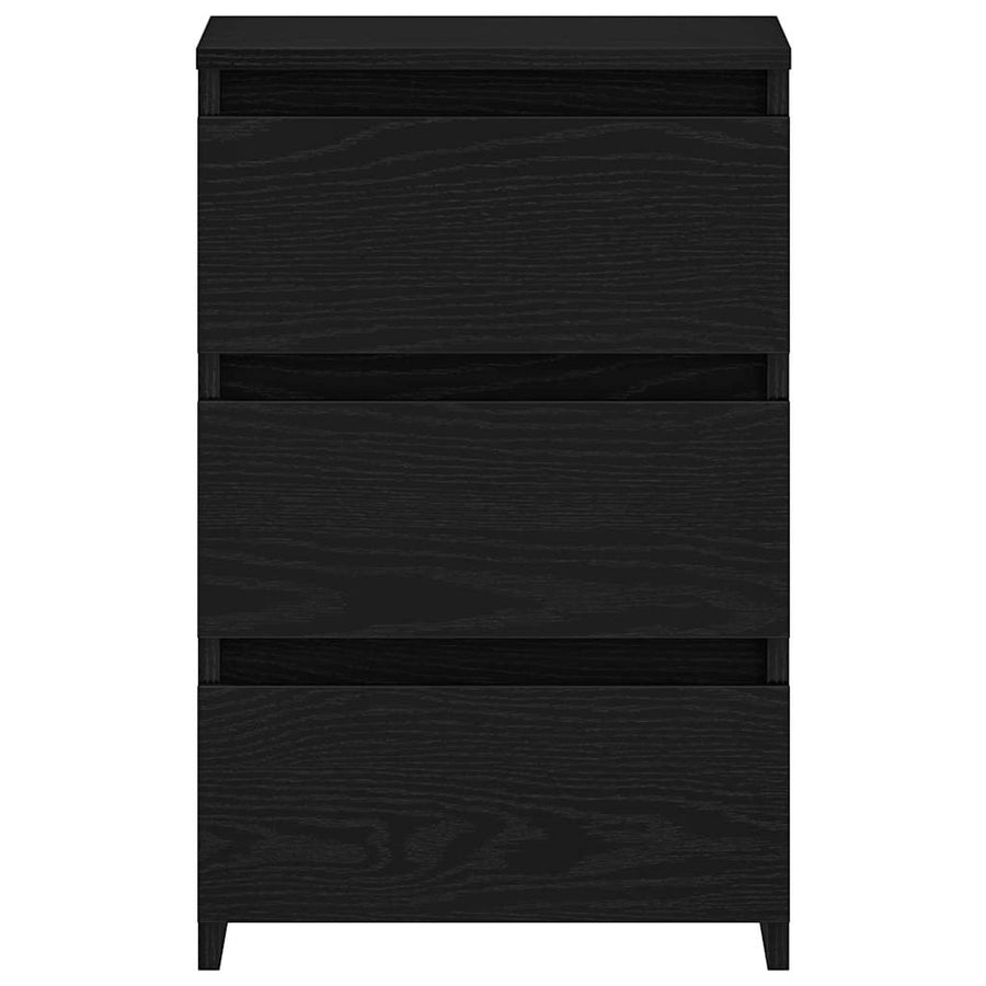 Nachtkastje 2 pcs Zwart Eiken 40 x 35 x 62,5 cm Bewerkt hout