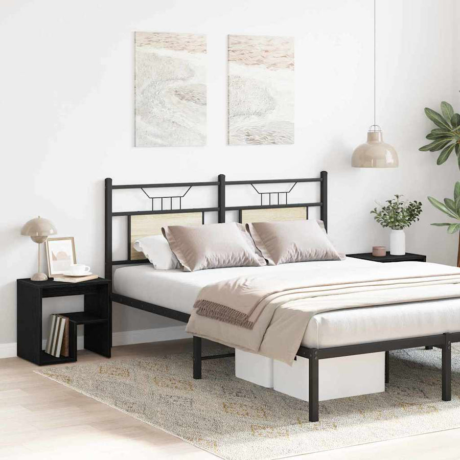Nachtkastje 2 pcs Zwart Eiken 40 x 30 x 40 cm Bewerkt hout