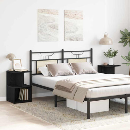 Nachtkastje 2 pcs Zwart Eiken 35 x 35 x 55 cm Bewerkt hout