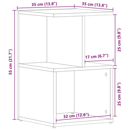 Nachtkastje 2 pcs Zwart Eiken 35 x 35 x 55 cm Bewerkt hout