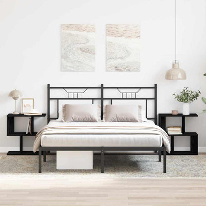 Nachtkastje 2 pcs Zwart Eiken 50 x 30 x 51,5 cm Bewerkt hout