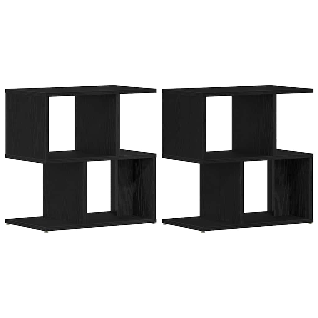 Nachtkastje 2 pcs Zwart Eiken 50 x 30 x 51,5 cm Bewerkt hout