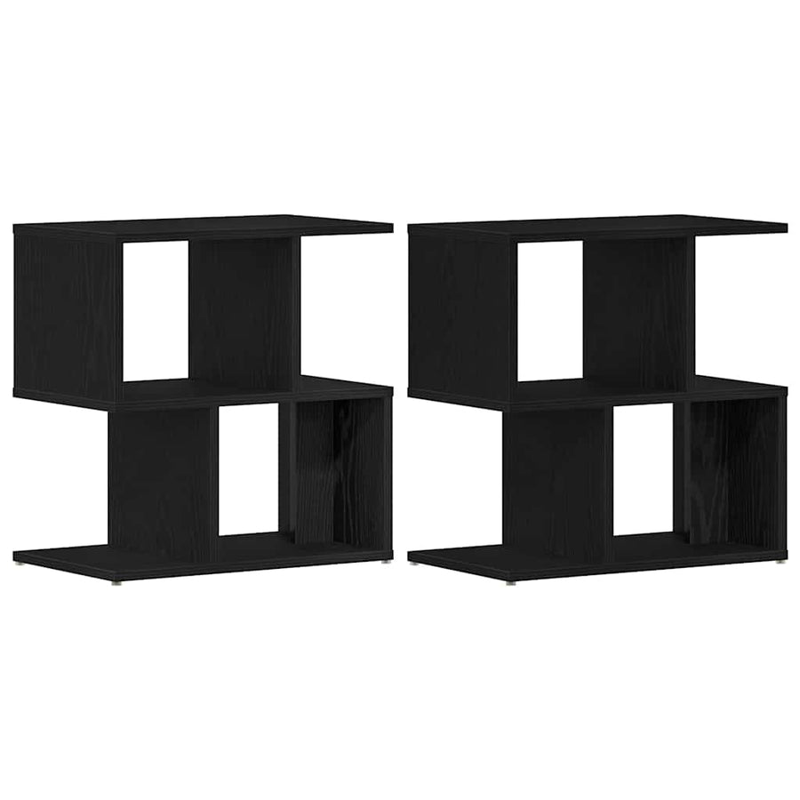 Nachtkastje 2 pcs Zwart Eiken 50 x 30 x 51,5 cm Bewerkt hout